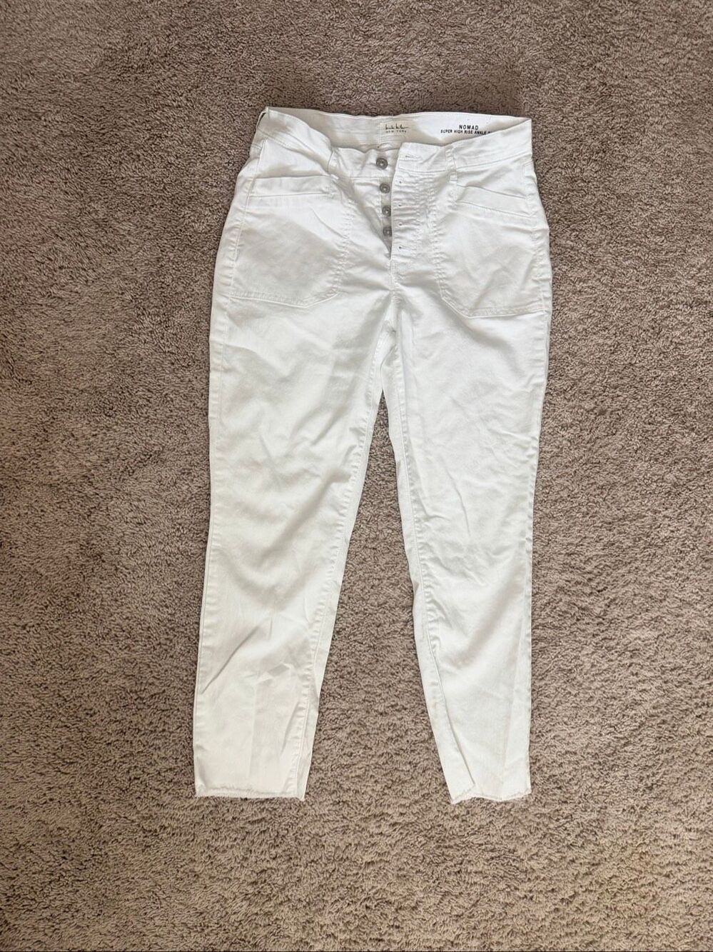 Nicole Miller Nomad Super High Rise Ankle Slim Jeans White Pants Size 4